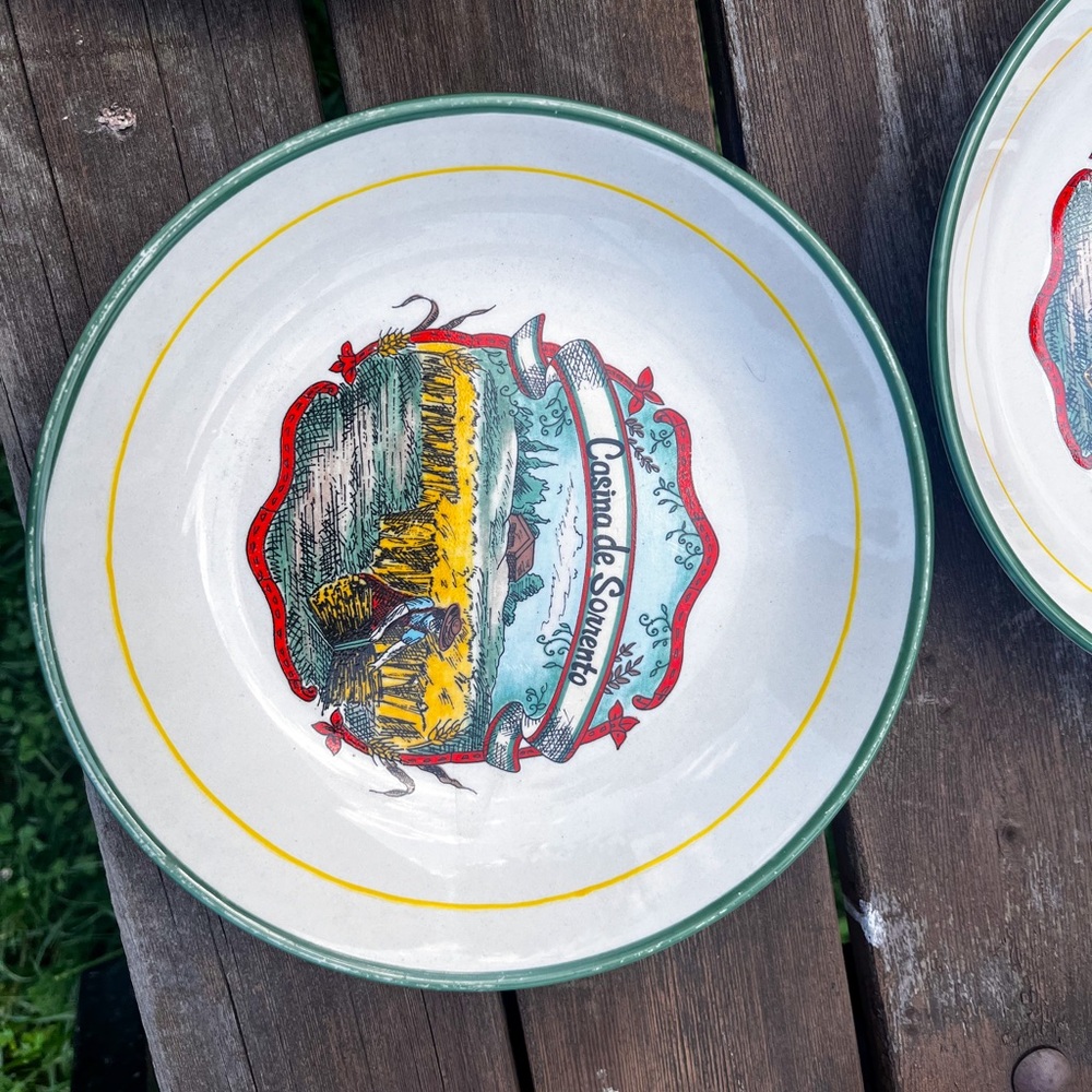 Four Vintage Himark Casina De Sorrento Pasta Bowls and (1) 10” serving dish